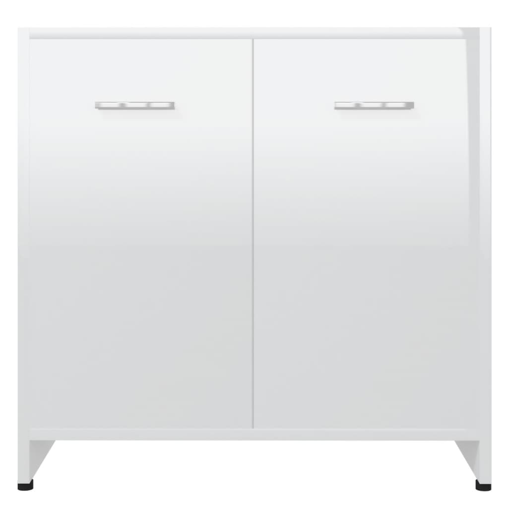 vidaXL Bathroom Cabinet High Gloss White 60x33x61 cm Engineered Wood