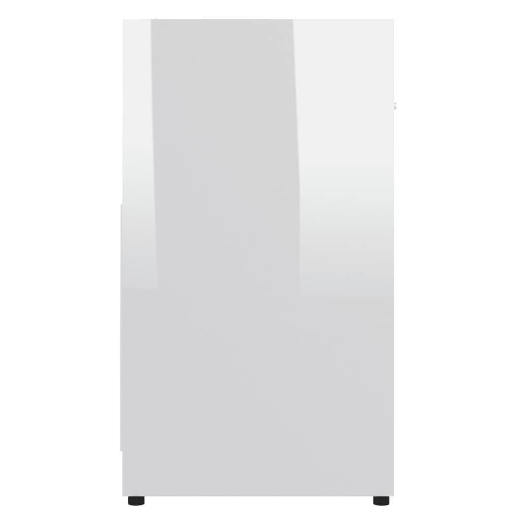 vidaXL Bathroom Cabinet High Gloss White 60x33x61 cm Engineered Wood