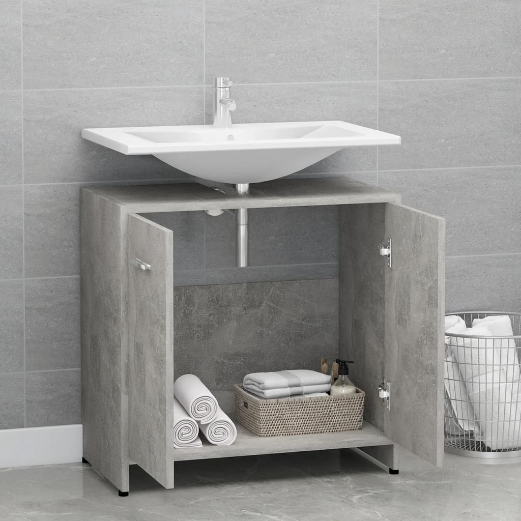 vidaXL Bathroom Cabinet Concrete Grey 60x33x61 cm Engineered Wood