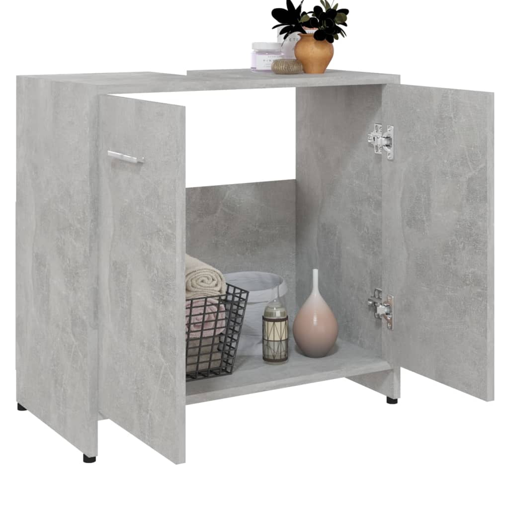 vidaXL Bathroom Cabinet Concrete Grey 60x33x61 cm Engineered Wood