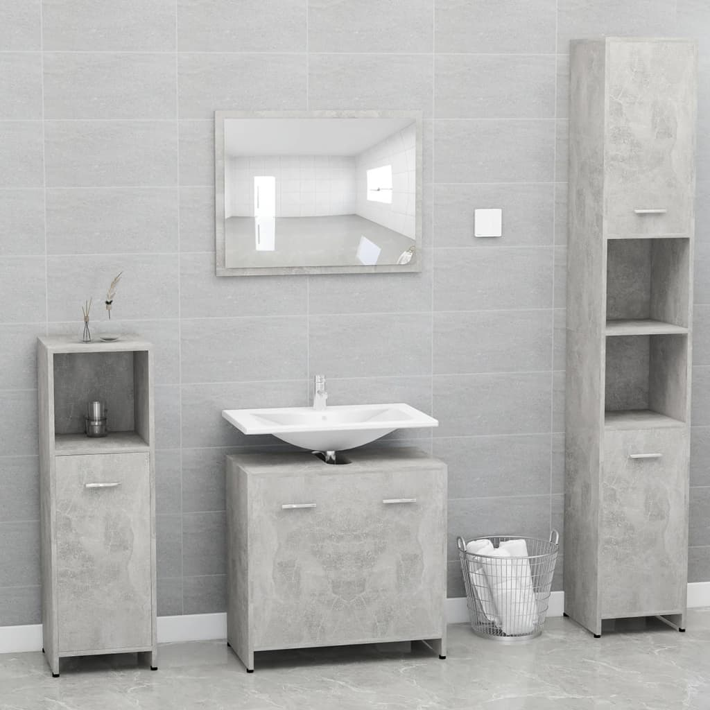 vidaXL Bathroom Cabinet Concrete Grey 60x33x61 cm Engineered Wood