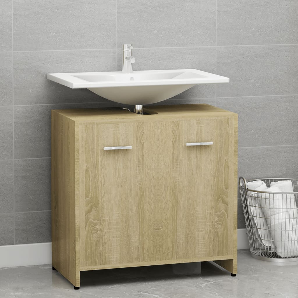 vidaXL Bathroom Cabinet Sonoma Oak 60x33x61 cm Engineered Wood