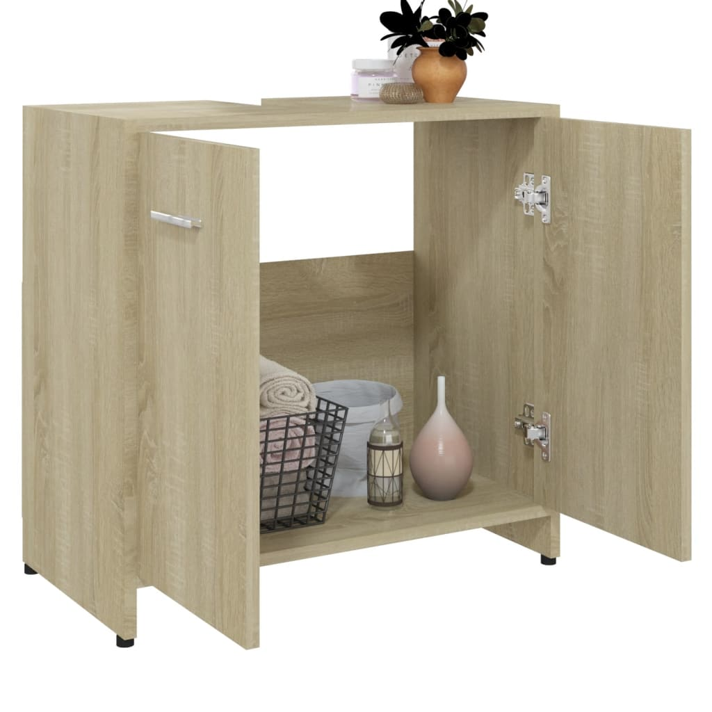 vidaXL Bathroom Cabinet Sonoma Oak 60x33x61 cm Engineered Wood