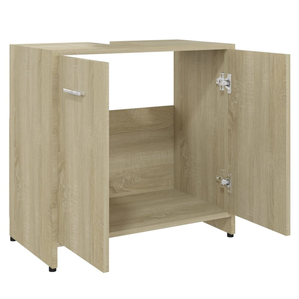 vidaXL Bathroom Cabinet Sonoma Oak 60x33x61 cm Engineered Wood