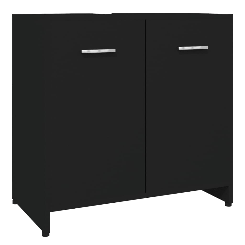 vidaXL Bathroom Cabinet Black 60x33x61 cm Engineered Wood