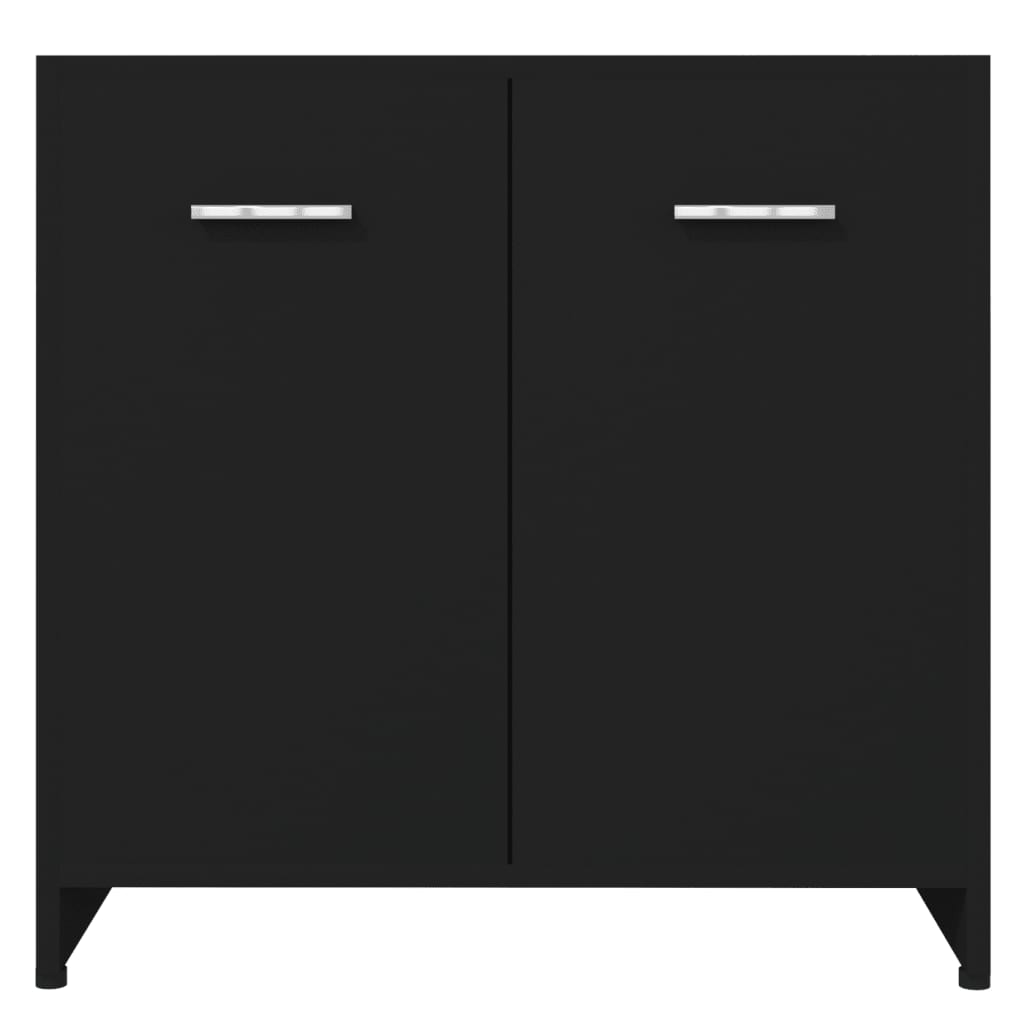 vidaXL Bathroom Cabinet Black 60x33x61 cm Engineered Wood