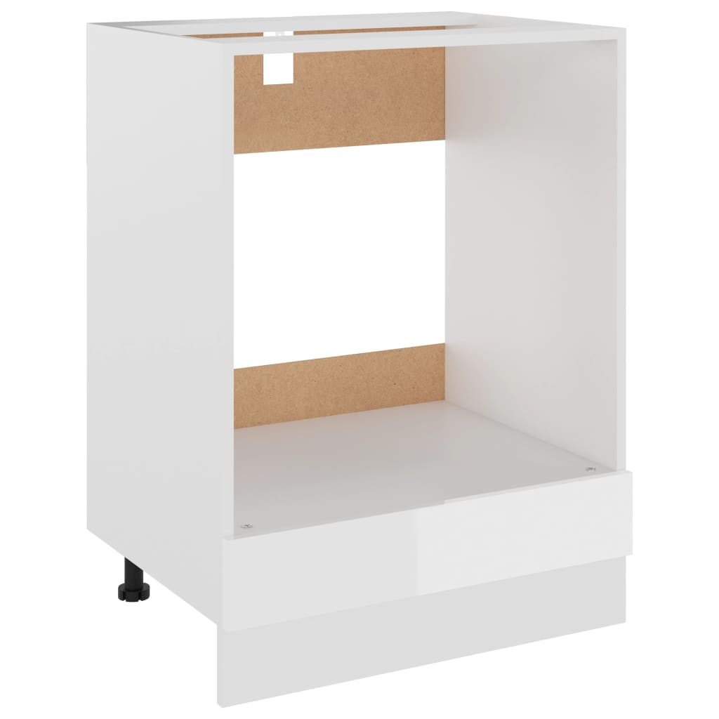 vidaXL Oven Cabinet High Gloss White 60x46x81.5 cm Engineered Wood