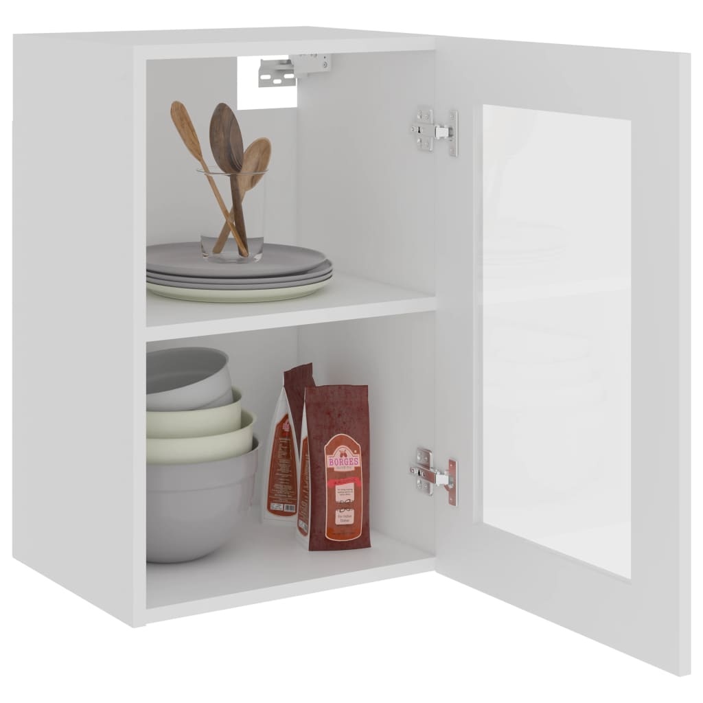 vidaXL Hanging Glass Cabinet White 40x31x60 cm Engineered Wood