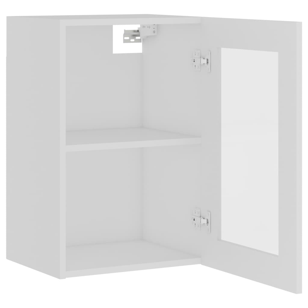 vidaXL Hanging Glass Cabinet White 40x31x60 cm Engineered Wood