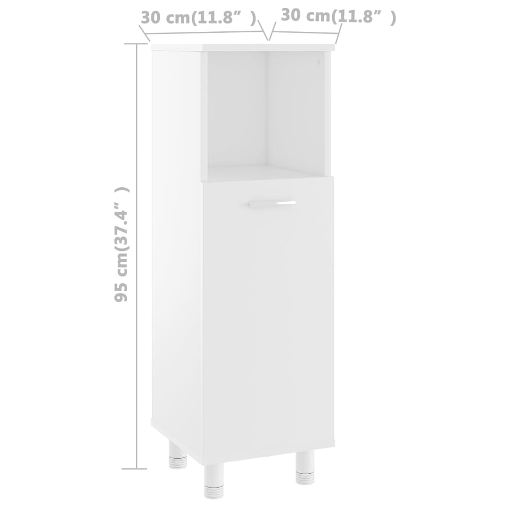 vidaXL Bathroom Cabinet White 30x30x95 cm Engineered Wood