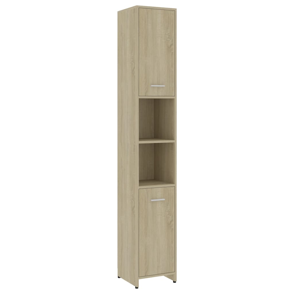 vidaXL Bathroom Cabinet Sonoma Oak 30x30x183.5 cm Engineered Wood