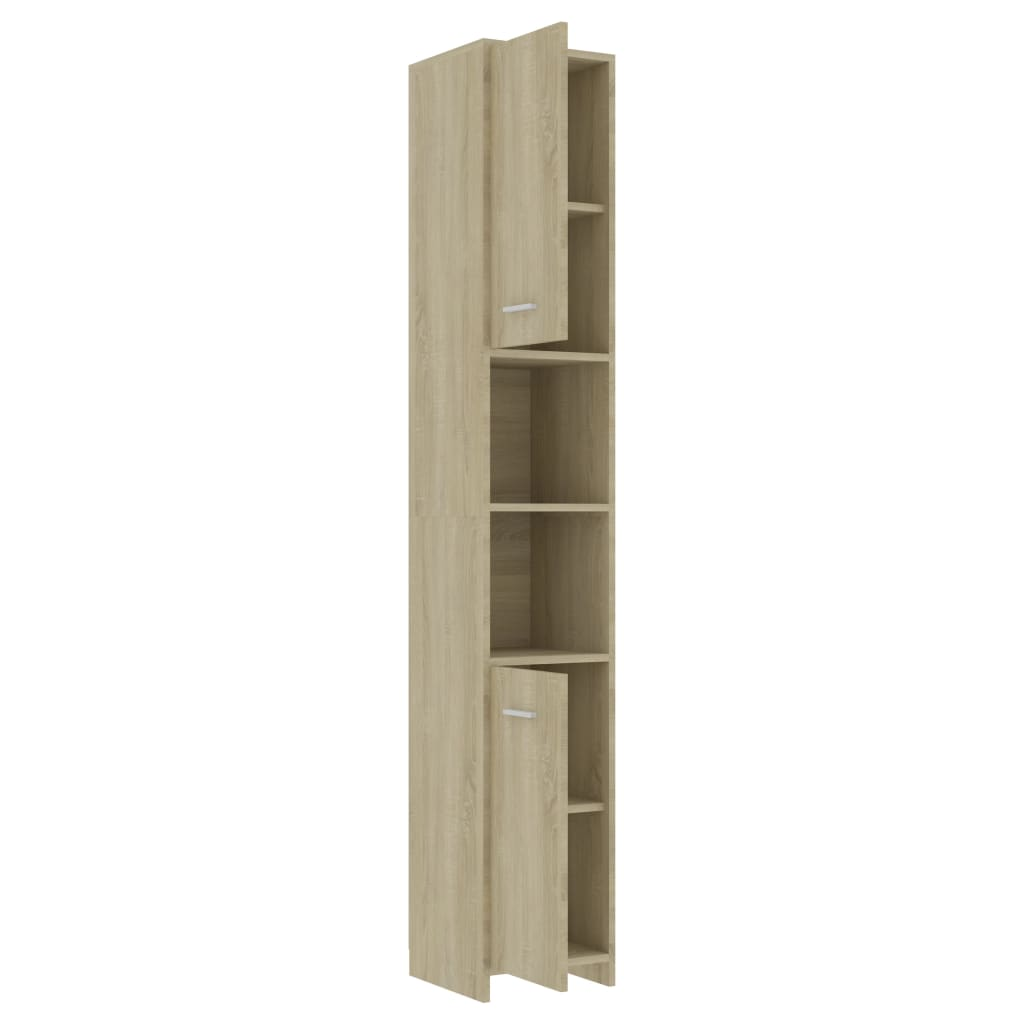 vidaXL Bathroom Cabinet Sonoma Oak 30x30x183.5 cm Engineered Wood