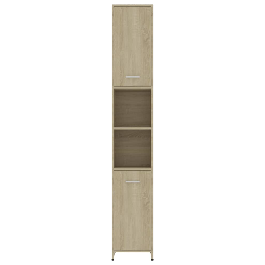 vidaXL Bathroom Cabinet Sonoma Oak 30x30x183.5 cm Engineered Wood