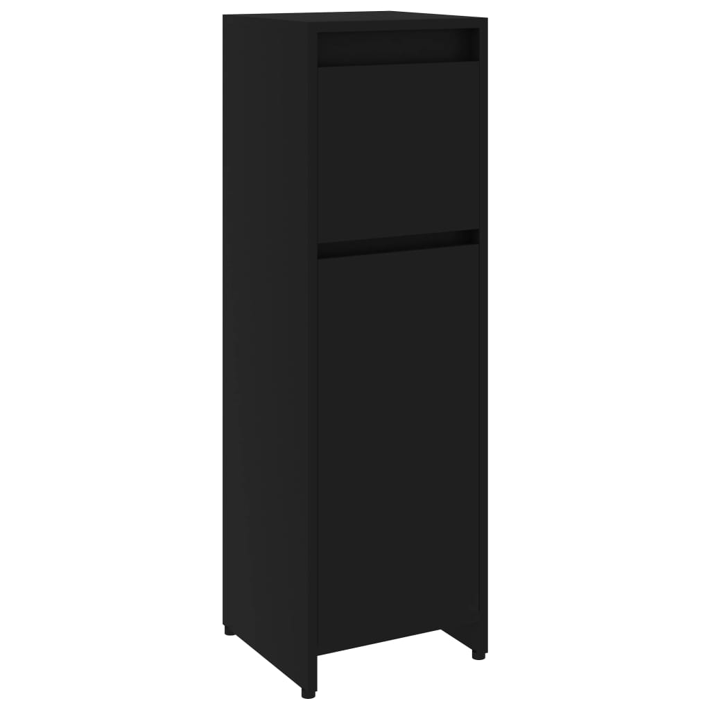 vidaXL Bathroom Cabinet Black 30x30x95 cm Engineered Wood