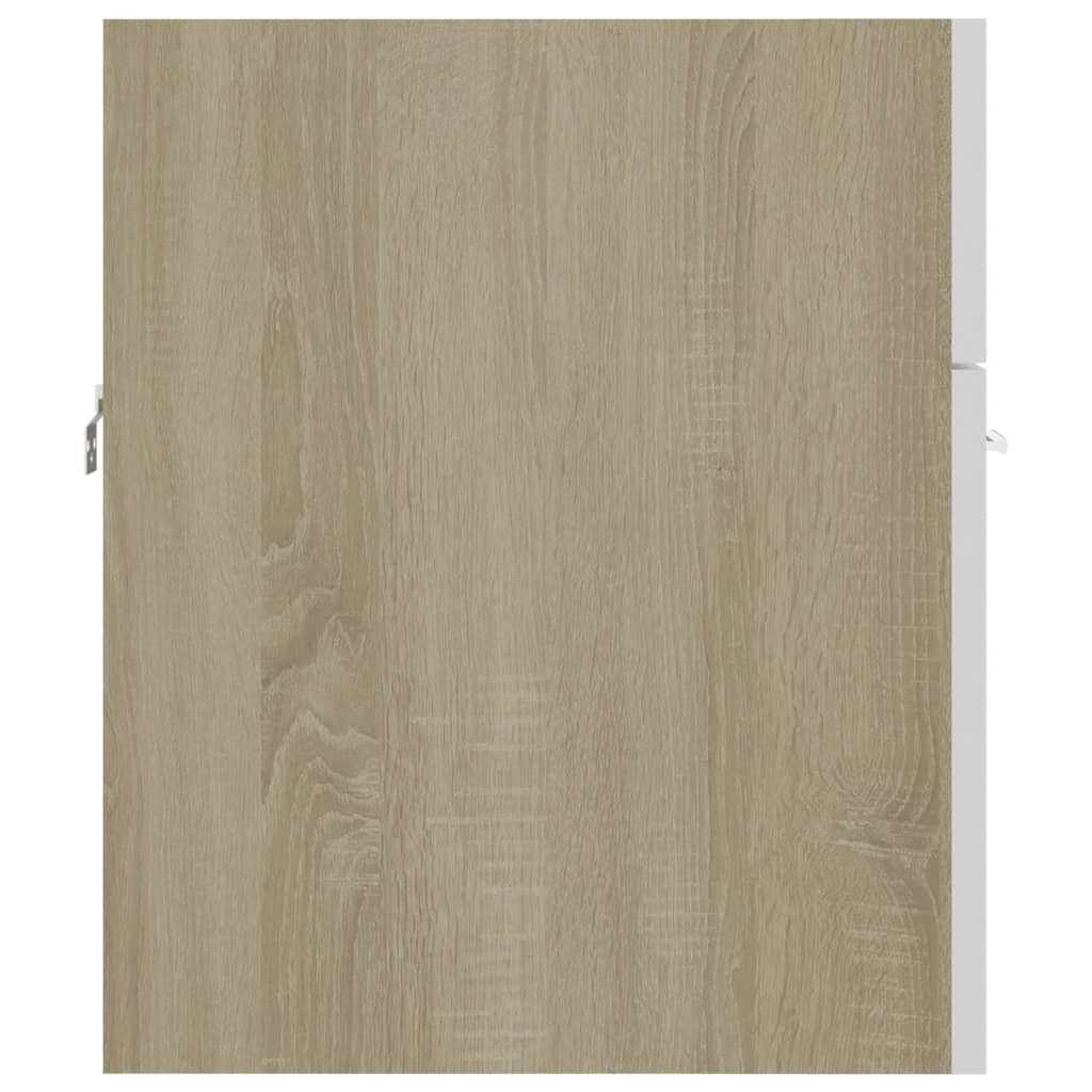 vidaXL Sink Cabinet White and Sonoma Oak 41x38.5x46 cm Engineered Wood