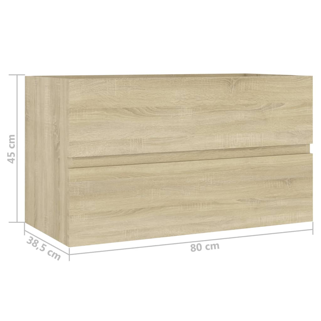 vidaXL Sink Cabinet Sonoma Oak 80x38.5x45 cm Engineered Wood