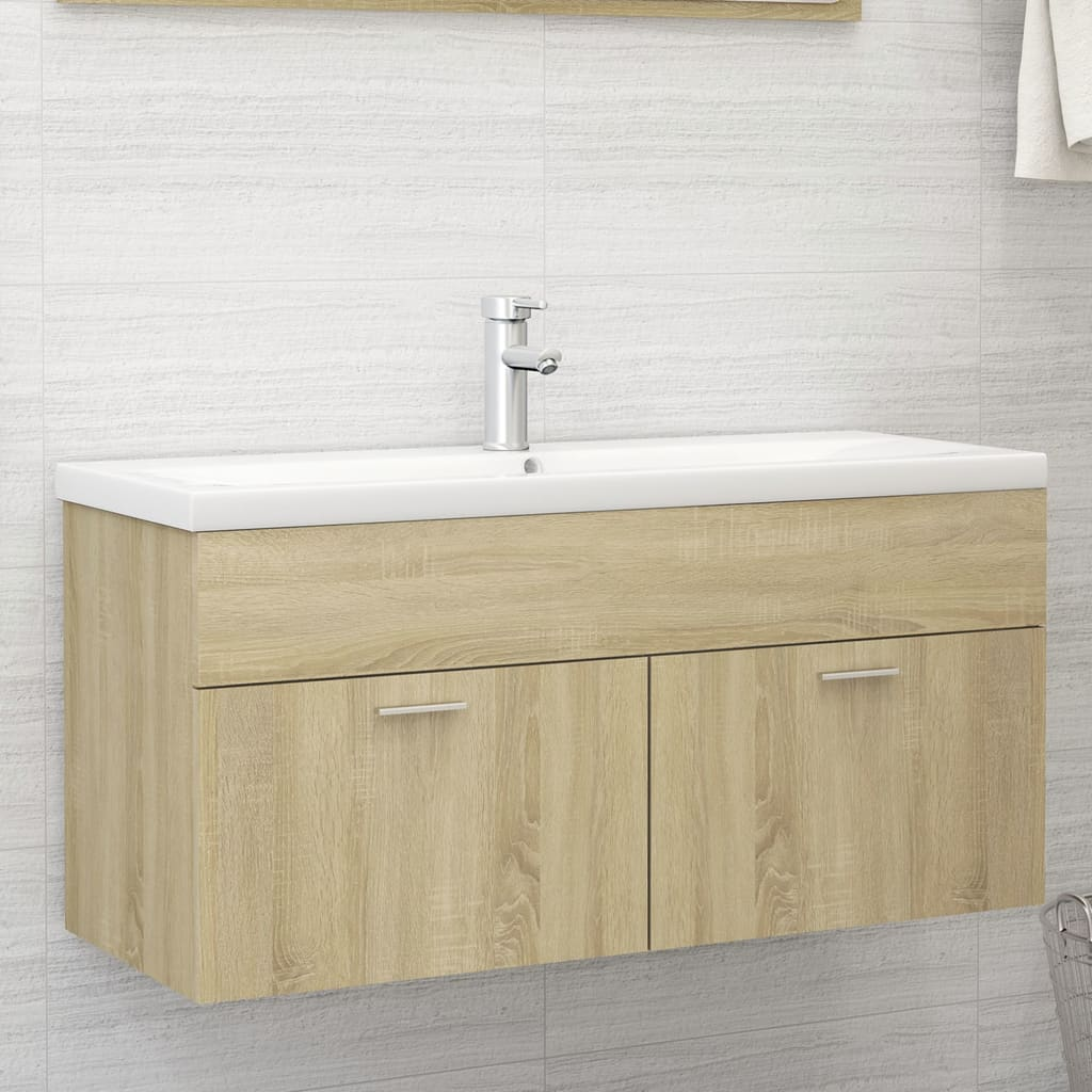 vidaXL Sink Cabinet Sonoma Oak 100x38.5x46 cm Engineered Wood