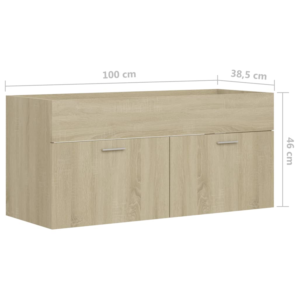 vidaXL Sink Cabinet Sonoma Oak 100x38.5x46 cm Engineered Wood