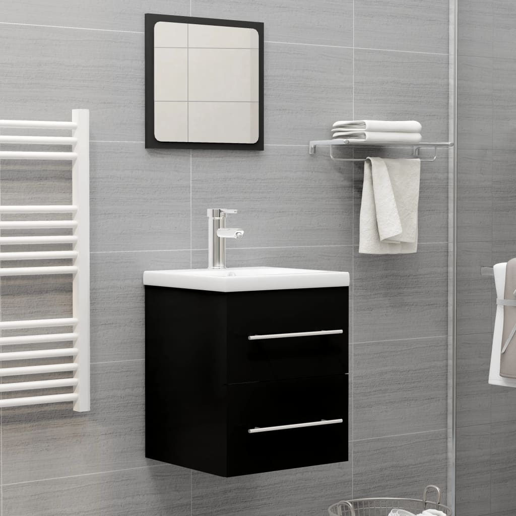 vidaXL Sink Cabinet Black 41x38.5x48 cm Engineered Wood