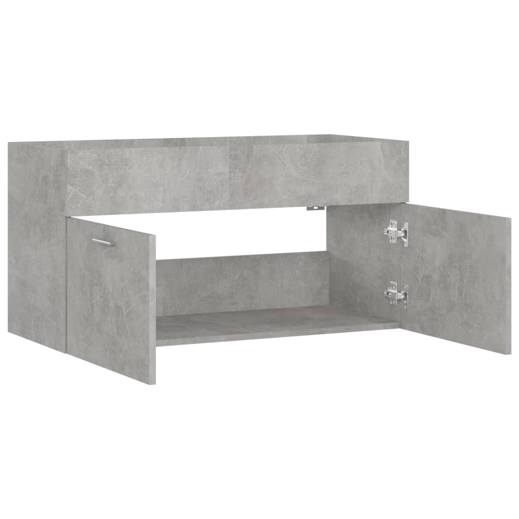 vidaXL Sink Cabinet Concrete Grey 90x38.5x46 cm Engineered Wood