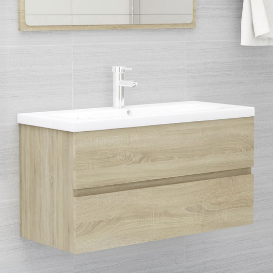 vidaXL Sink Cabinet Sonoma Oak 90x38.5x45 cm Engineered Wood