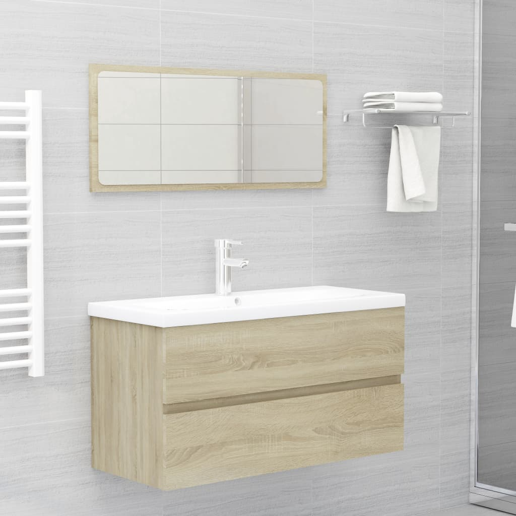 vidaXL Sink Cabinet Sonoma Oak 90x38.5x45 cm Engineered Wood