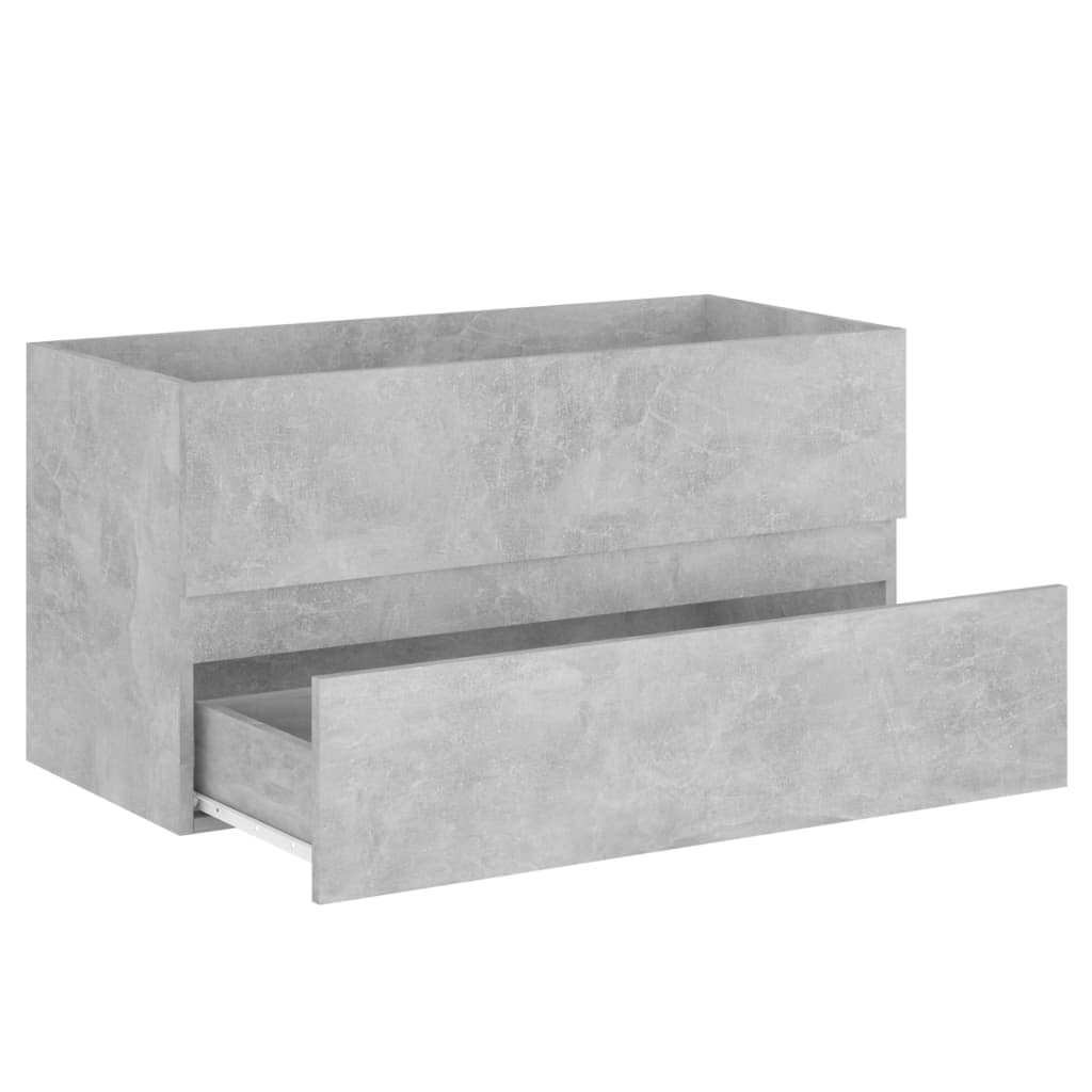 vidaXL Sink Cabinet Concrete Grey 90x38.5x45 cm Engineered Wood