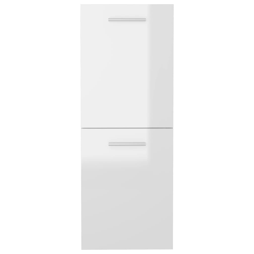 vidaXL Bathroom Cabinet High Gloss White 30x30x80 cm Engineered Wood