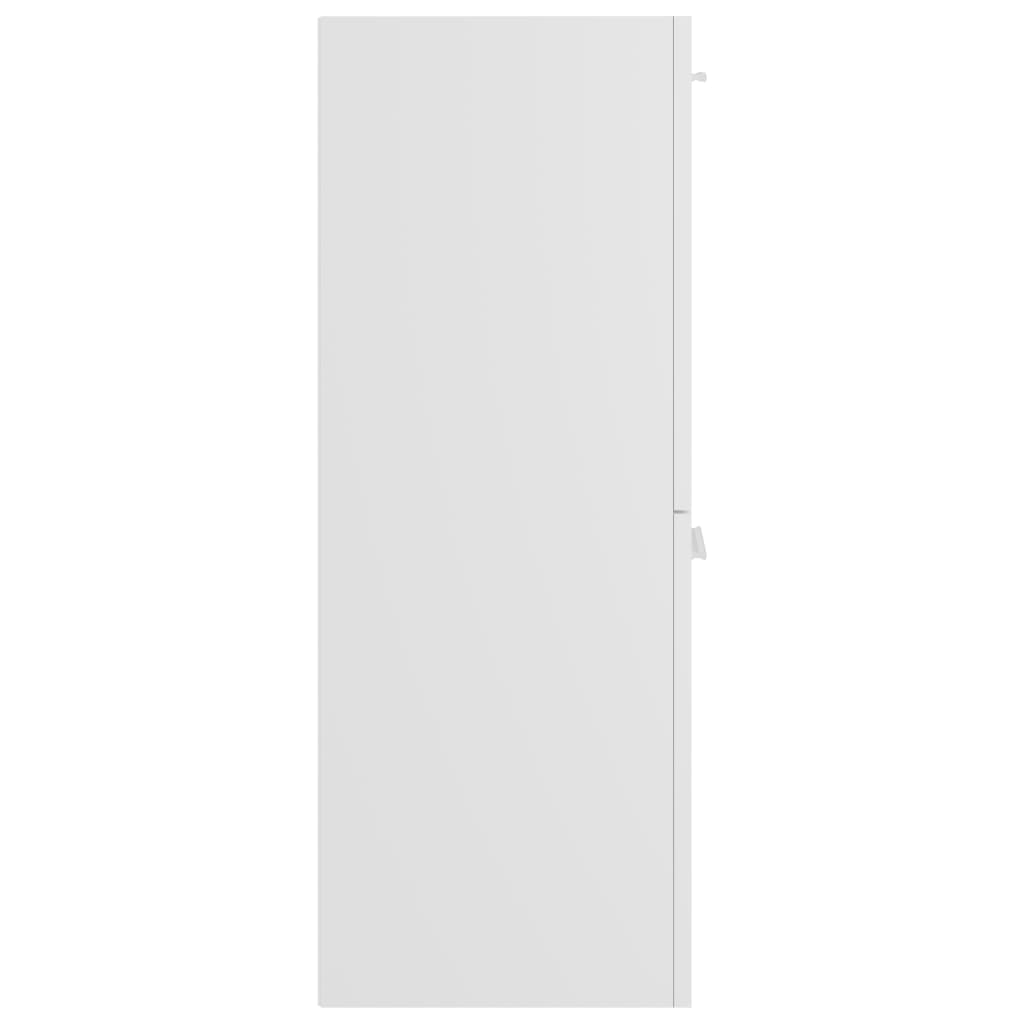 vidaXL Bathroom Cabinet High Gloss White 30x30x80 cm Engineered Wood