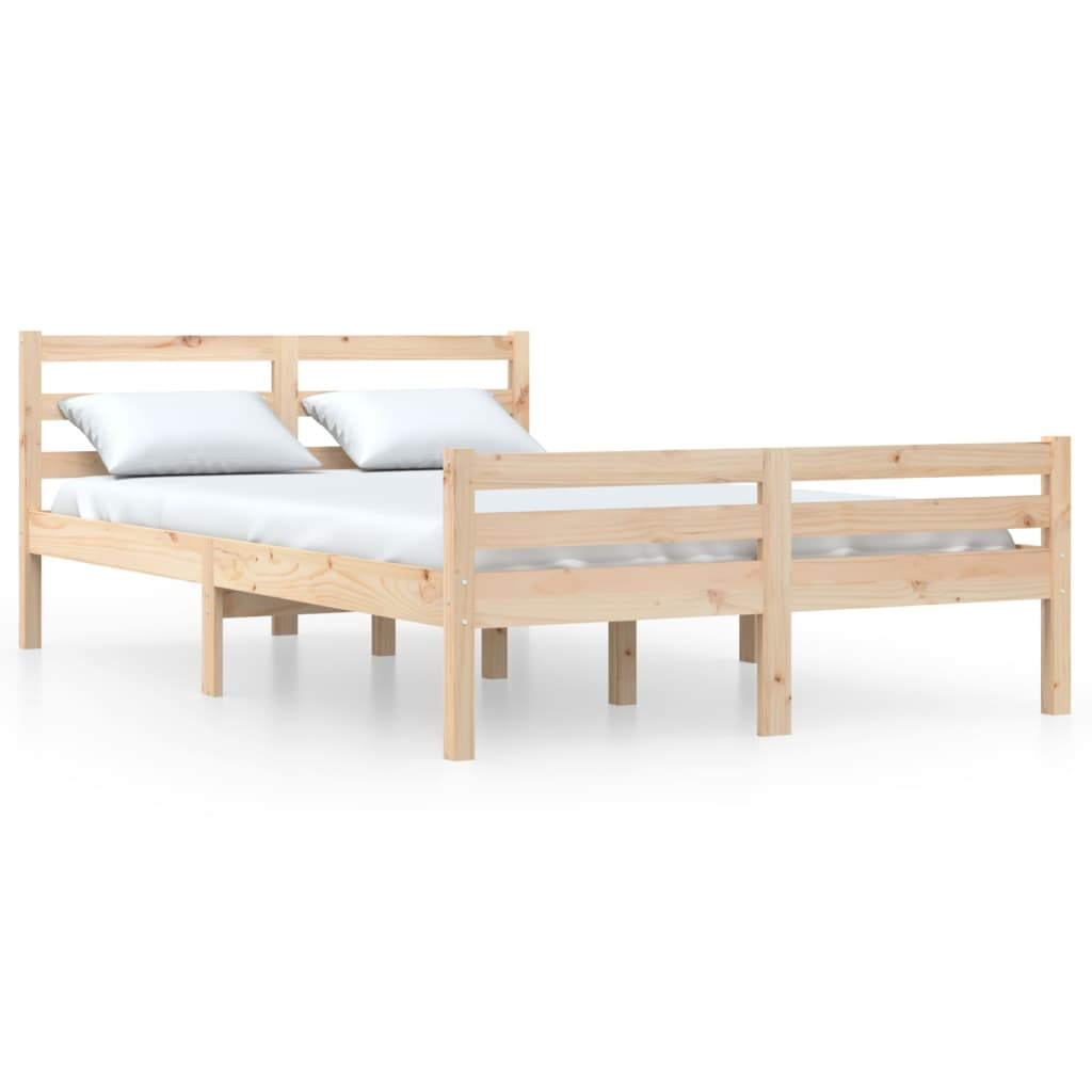 vidaXL Bed Frame Solid Wood 140x190 cm