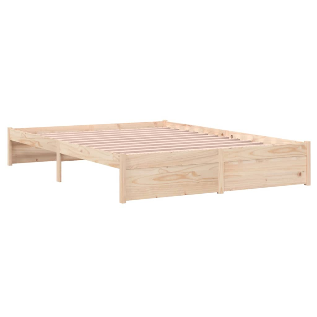 vidaXL Bed Frame Solid Wood 140x190 cm