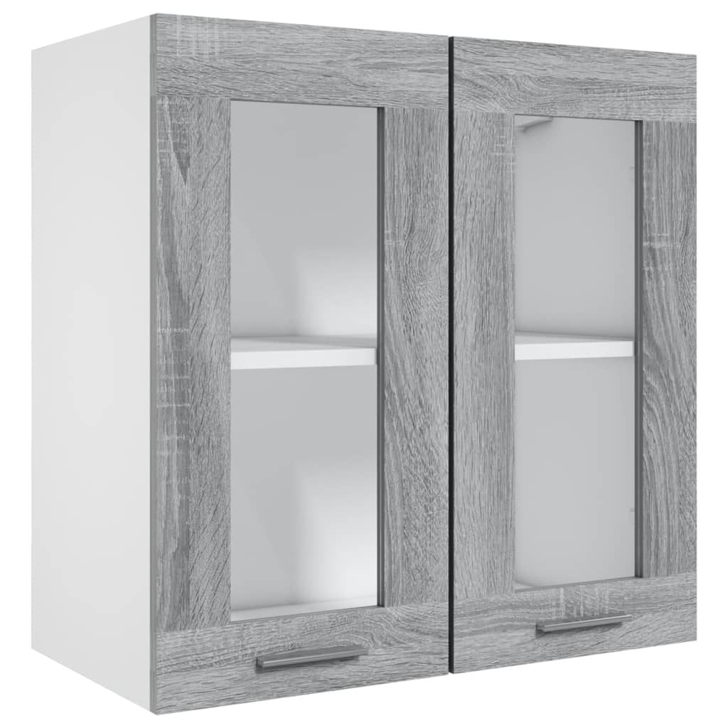 vidaXL Hanging Glass Cabinet Grey Sonoma 60x31x60 cm Engineered Wood