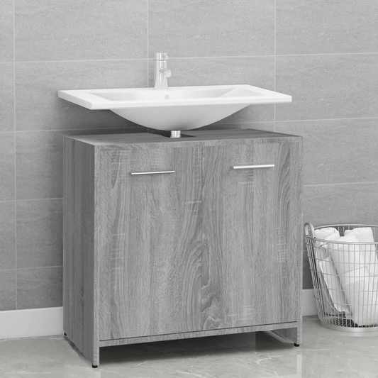 vidaXL Bathroom Cabinet Grey Sonoma 60x33x60 cm Engineered Wood