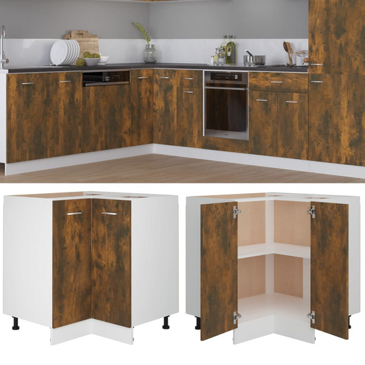 vidaXL Kitchen Cabinet Smoked Oak 75.5x75.5x81.5 cm Engineered Wood