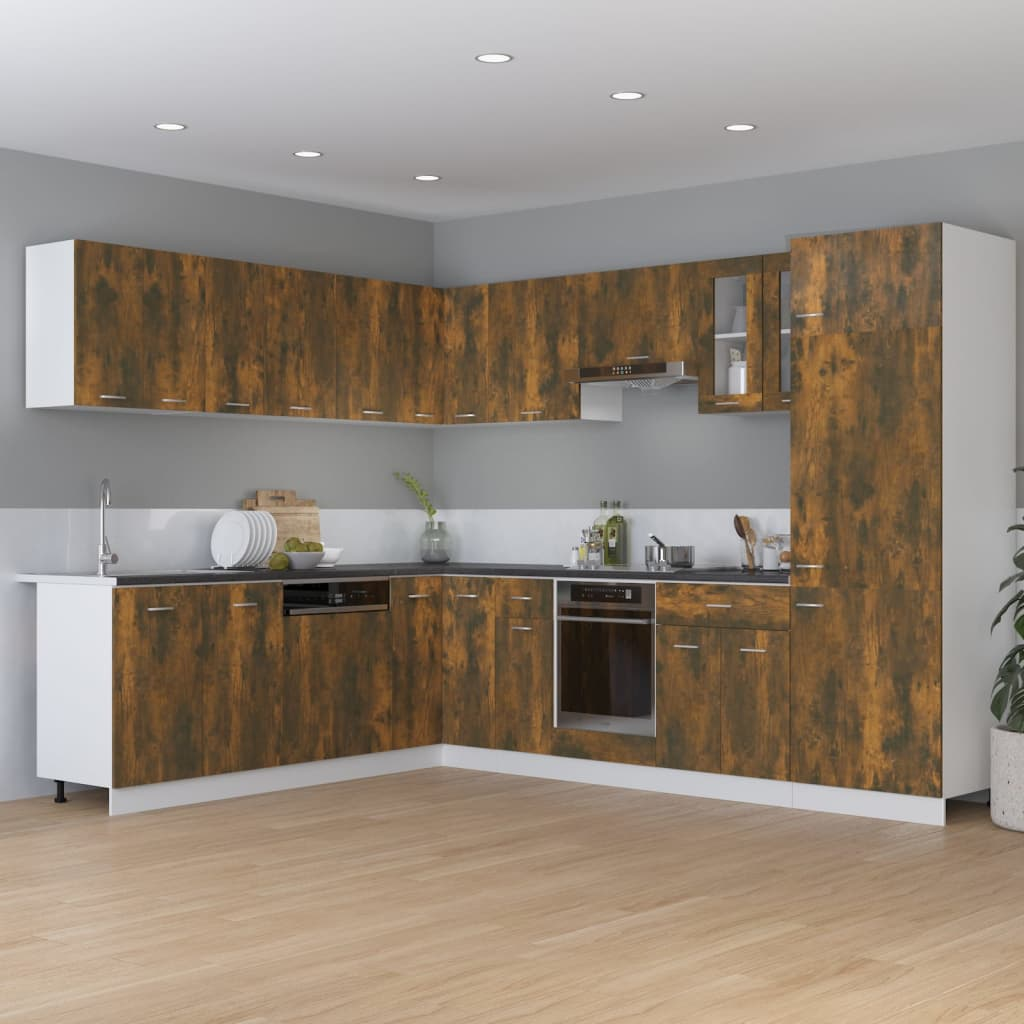 vidaXL Kitchen Cabinet Smoked Oak 75.5x75.5x81.5 cm Engineered Wood