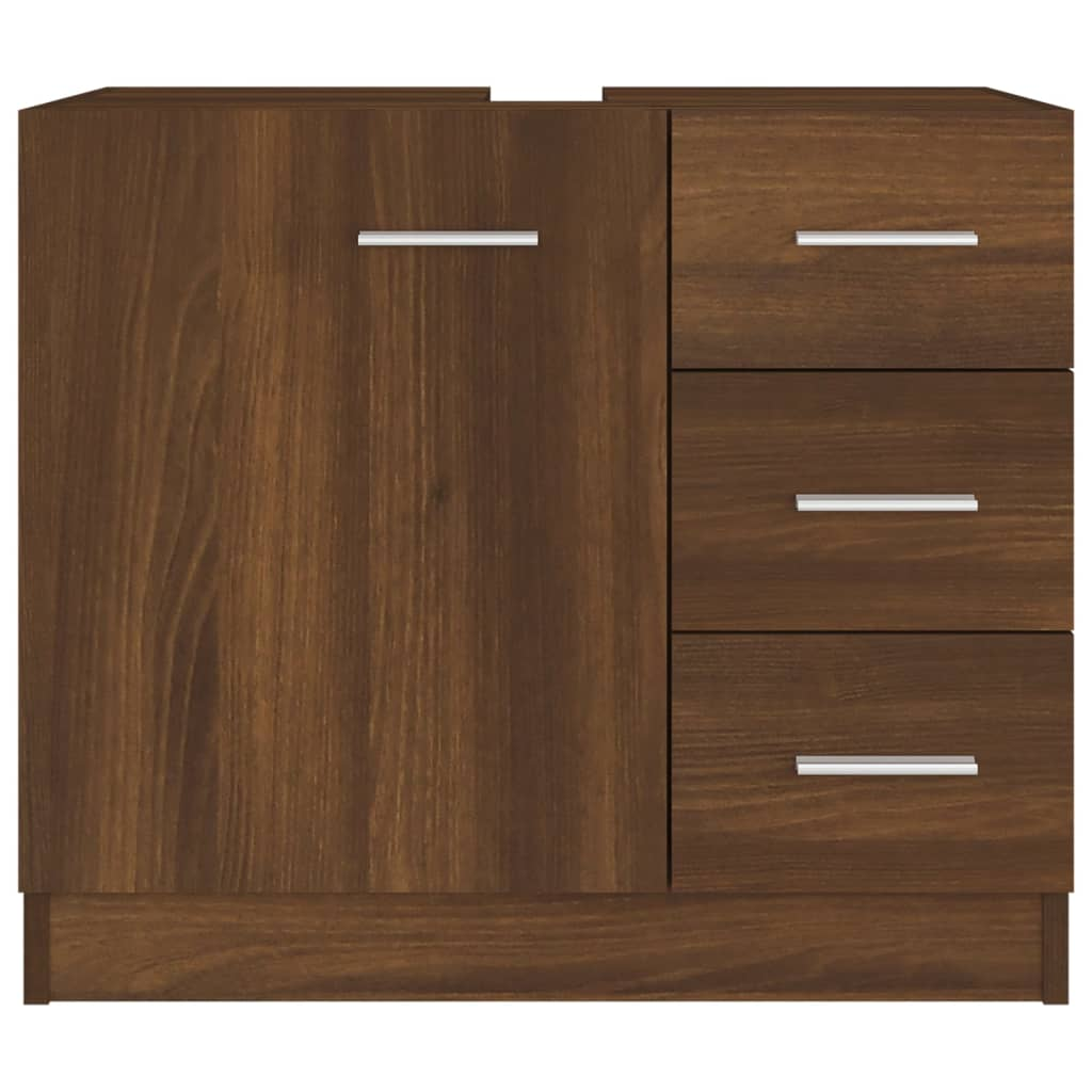 vidaXL Sink Cabinet Brown Oak 63x30x54 cm Engineered Wood