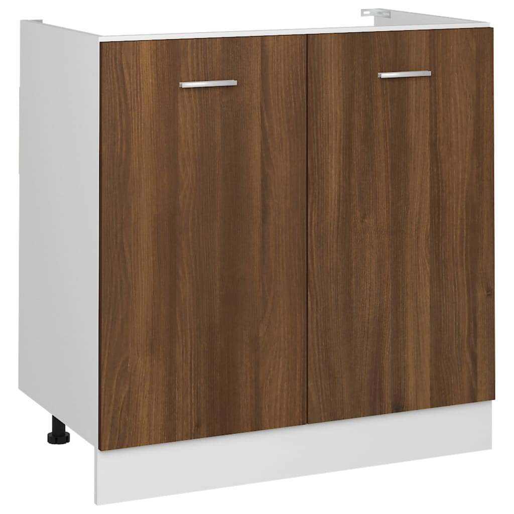 vidaXL Sink Bottom Cabinet Brown Oak 80x46x81.5 cm Engineered Wood