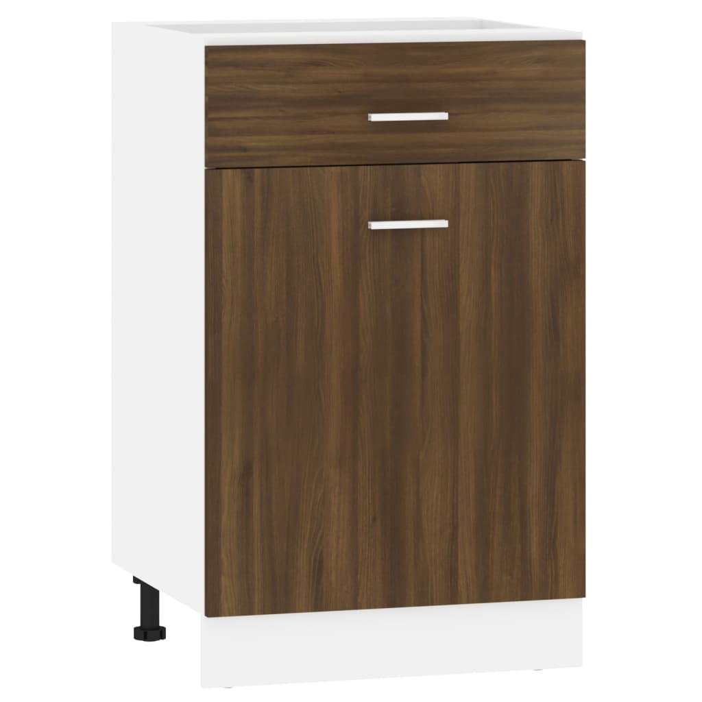 vidaXL Drawer Bottom Cabinet Brown Oak 50x46x81,5 cm Engineered Wood