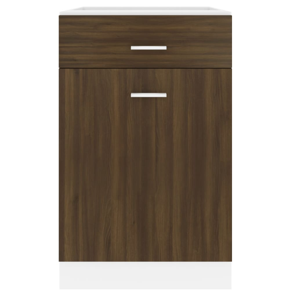 vidaXL Drawer Bottom Cabinet Brown Oak 50x46x81,5 cm Engineered Wood