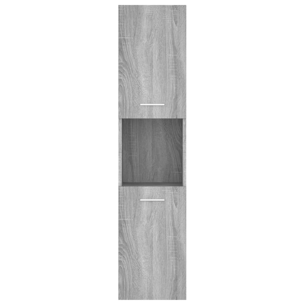 vidaXL Bathroom Cabinet Grey Sonoma 30x30x130 cm Engineered Wood