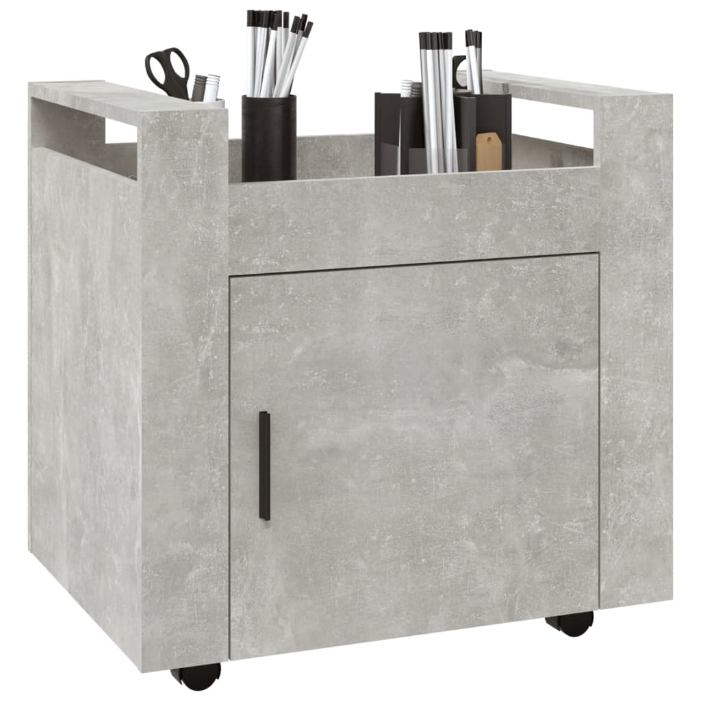 vidaXL Desk Trolley Concrete Grey 60x45x60 cm Engineered Wood