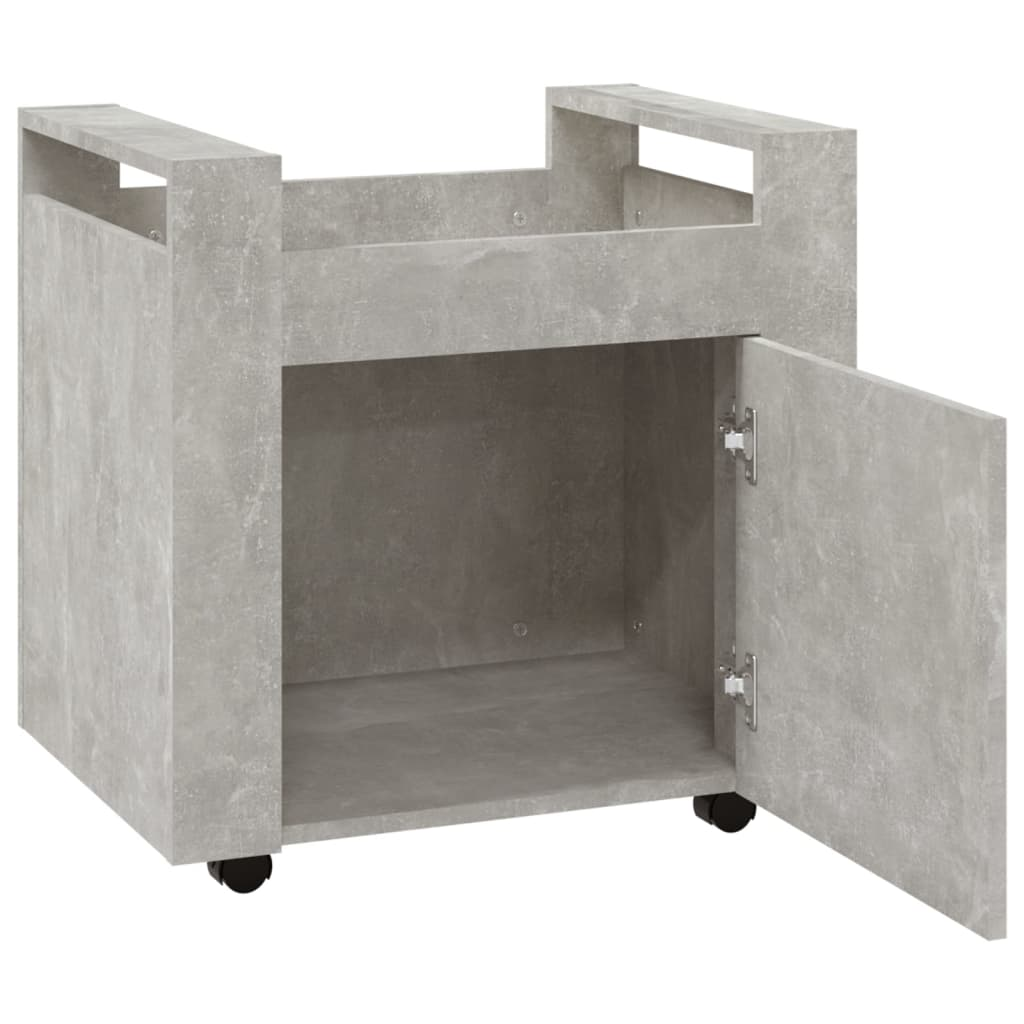 vidaXL Desk Trolley Concrete Grey 60x45x60 cm Engineered Wood