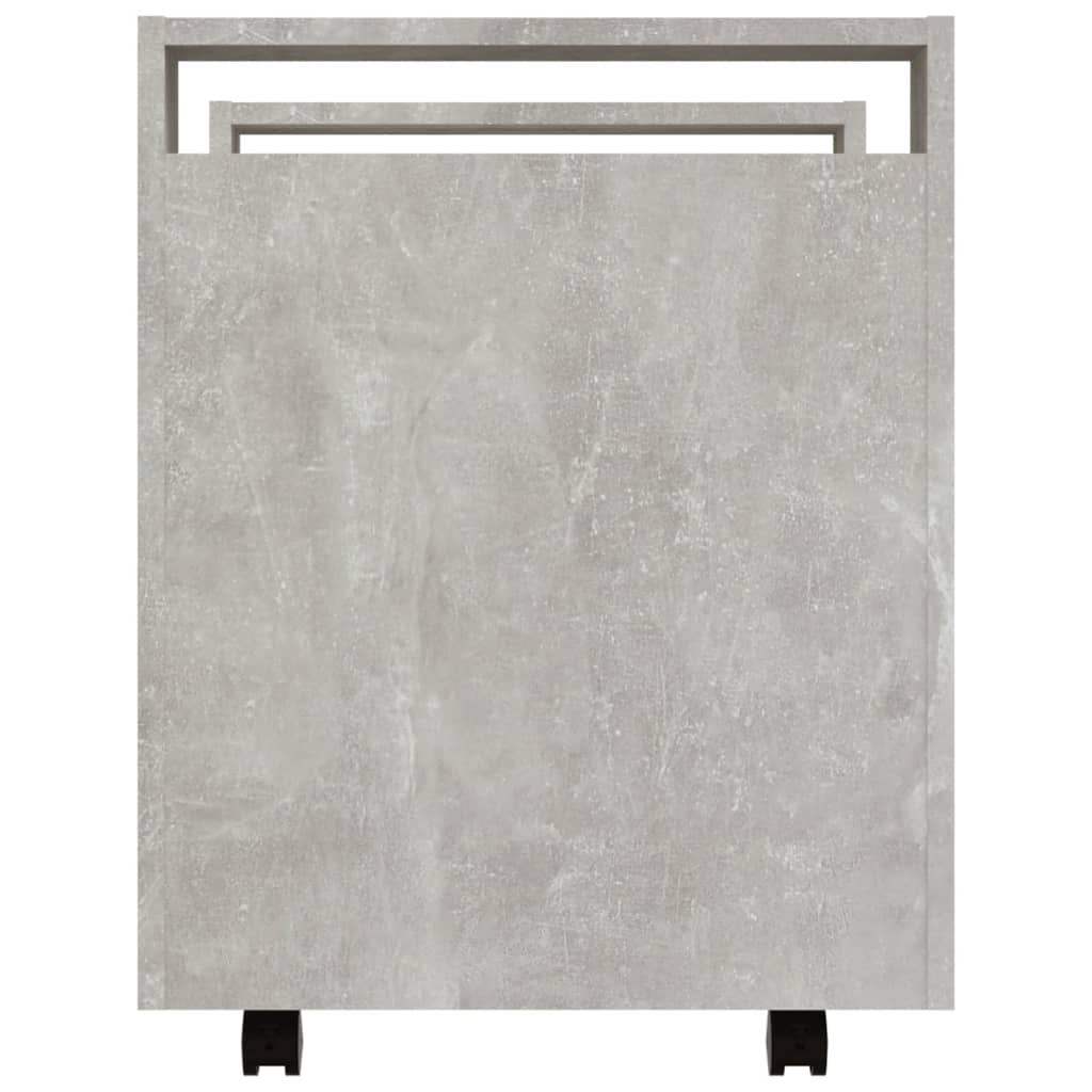 vidaXL Desk Trolley Concrete Grey 60x45x60 cm Engineered Wood