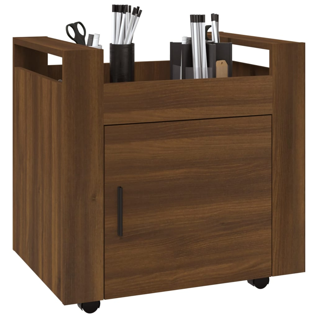 vidaXL Desk Trolley Brown Oak 60x45x60 cm Engineered Wood