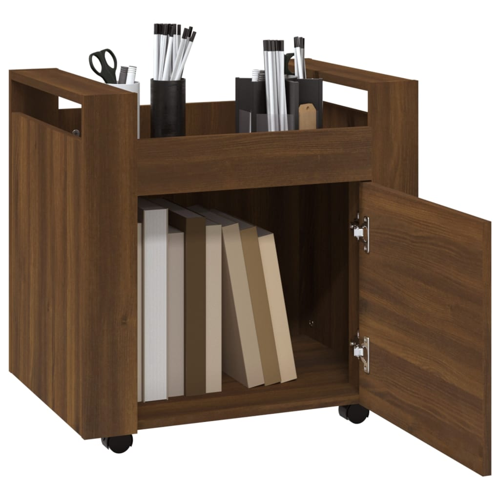 vidaXL Desk Trolley Brown Oak 60x45x60 cm Engineered Wood