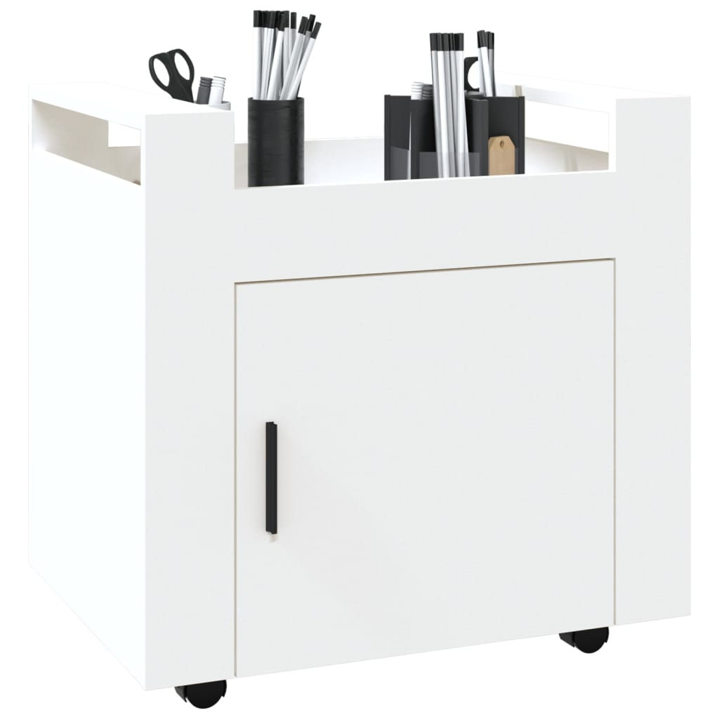 vidaXL Desk Trolley White 60x45x60 cm Engineered Wood