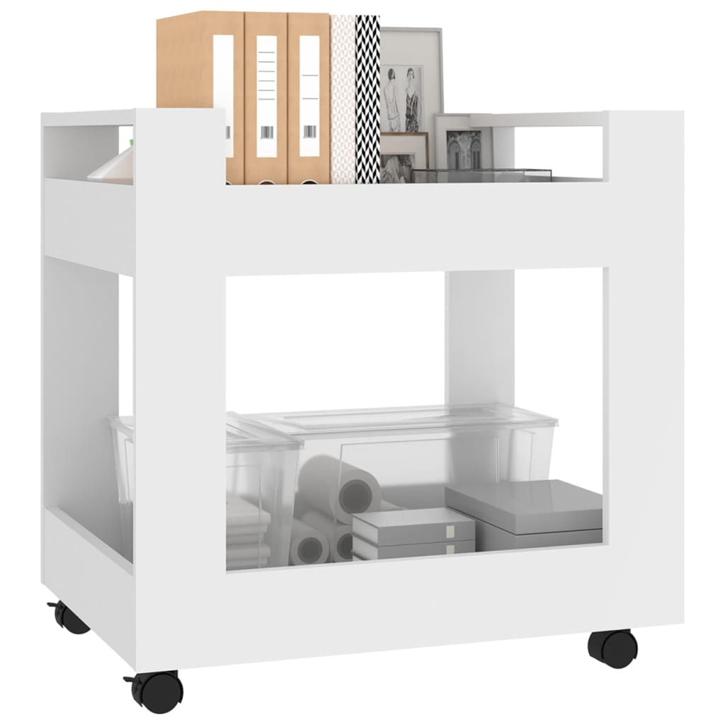 vidaXL Desk Trolley White 60x45x60 cm Engineered Wood