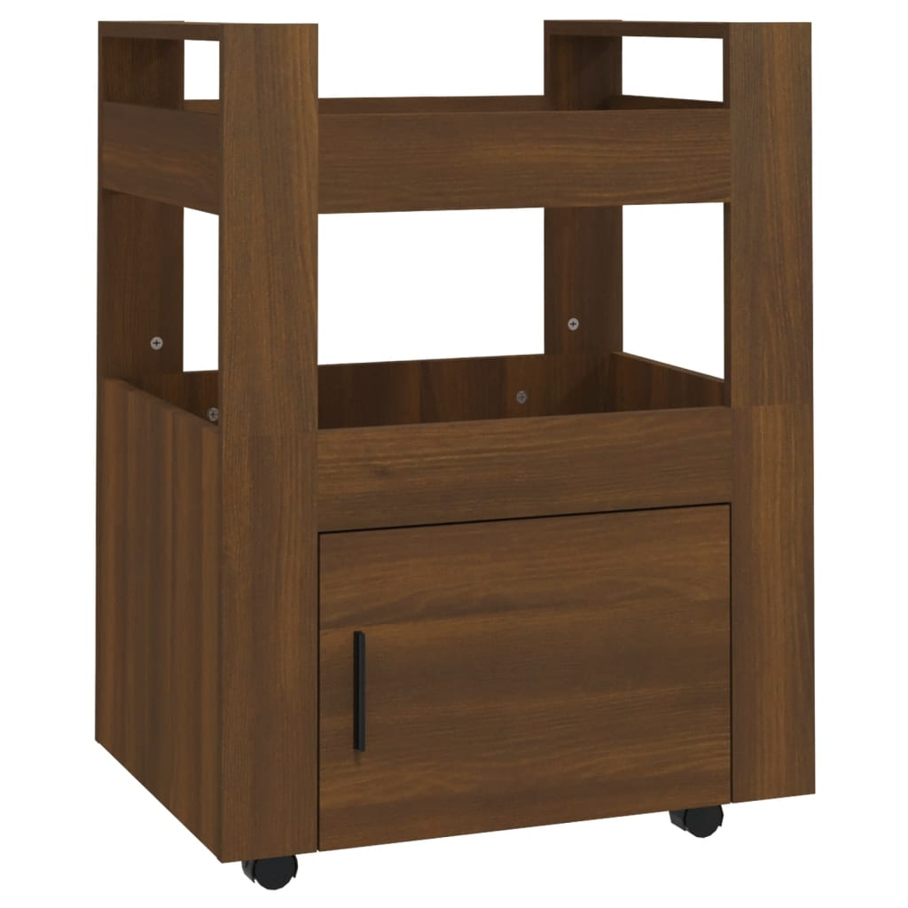 vidaXL Kitchen Trolley Brown Oak 60x45x80 cm Engineered Wood