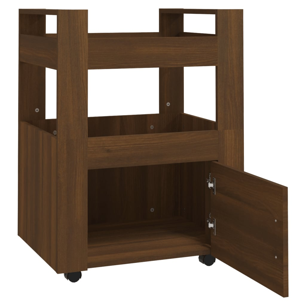 vidaXL Kitchen Trolley Brown Oak 60x45x80 cm Engineered Wood