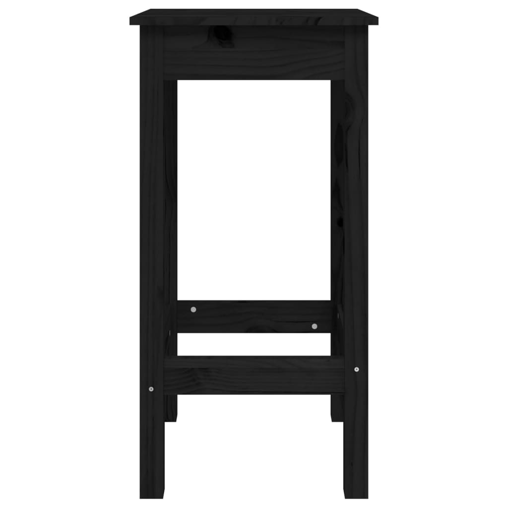 vidaXL Bar Chairs 2 pcs Black 40x40x78 cm Solid Wood Pine